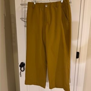Wayre Mustard Yellow Wide Leg Travel Pants